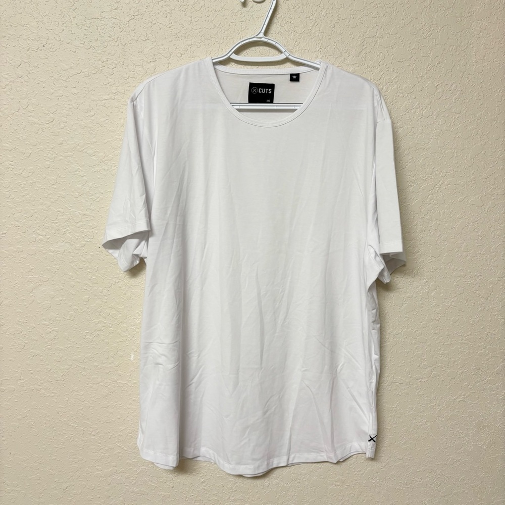 Cuts Clothing Shirt Mens Short Sleeve White Crew Neck Athleisure Sz XXL